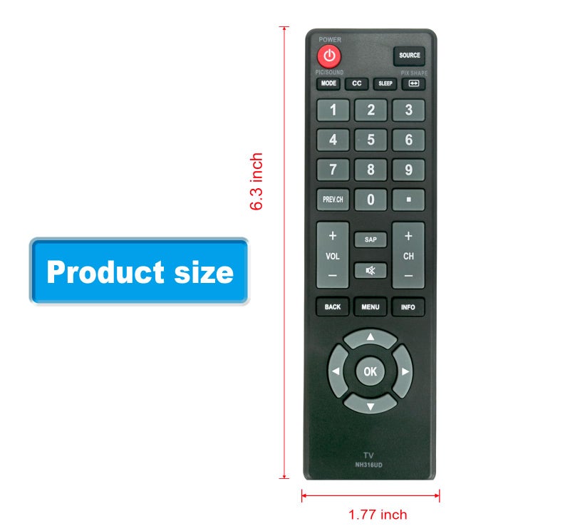 AULCMEET New NH316UD Replaced Remote Control Compatible with Sanyo TV NH315UP FW32D06 FW32D06F FW32D06F-B FW32D08F FW32D08F-B FW40D06F FW40D06F-B FW40D36F FW40D36F-B FW40D48F FW40D48F-B FW43D25F FW43D25F-B - Image 5